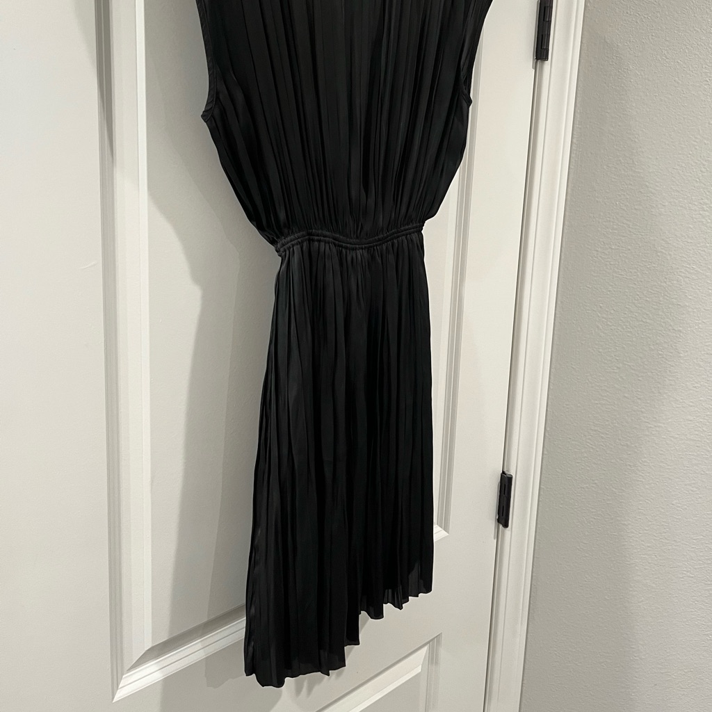 Anine Bing Black Satin Mini Dress
